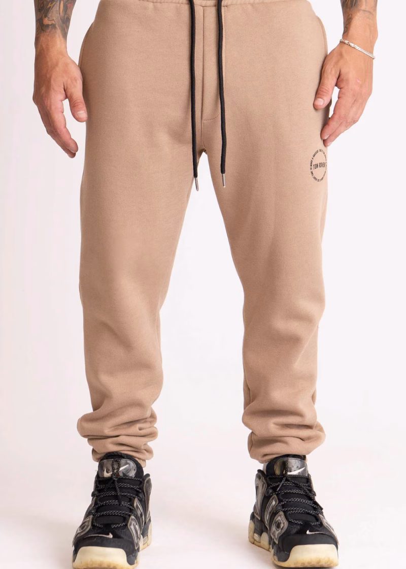 Calça Masculina Moletom Peluciado Estampada Circle TR Caramelo